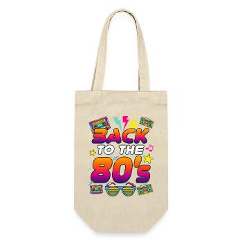 Zurück in die 80er Neon-Retro Vibe - Geschenkbeutel für Flaschen - Natur - Vorne