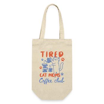 Tired Cat Moms Coffee Club - Gift Bag for Bottles - nature - Front