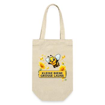 Biene Honig Imker Honigwabe Blumen Wiese Insekt - Geschenkbeutel für Flaschen - Natur - Vorne