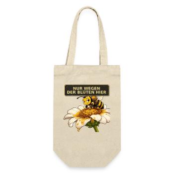 Biene Honig Imker Honigwabe Blumen Wiese Insekt - Geschenkbeutel für Flaschen - Natur - Vorne