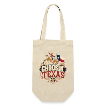 Choosin' Texas Cowboy Logo - Geschenkbeutel für Flaschen - Natur - Vorne