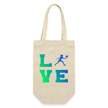 Padel Ausrüstung Geschenkidee für Padel Kurse Fans - Geschenkbeutel für Flaschen - Natur - Vorne