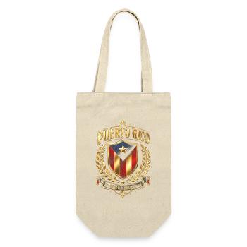 Puerto Rico Stolz Schild Wappen - Geschenkbeutel für Flaschen - Natur - Vorne