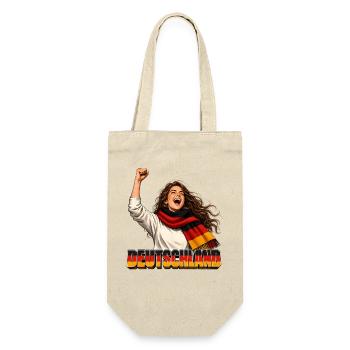 Deutschland Jubel im Retro-Stil - Geschenkbeutel für Flaschen - Natur - Vorne