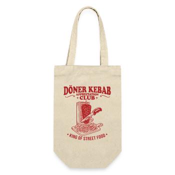 Döner Kebab Appreciation Club – Retro Design - Geschenkbeutel für Flaschen - Natur - Vorne