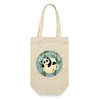 Verträumter Panda - Geschenkbeutel für Flaschen - Natur - Vorne
