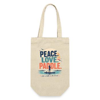 Peace Love Paddle SUP Shirt - Geschenkbeutel für Flaschen - Natur - Vorne