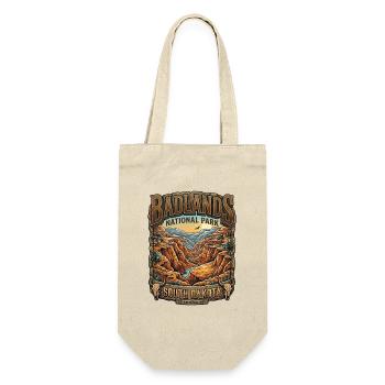 Badlands Nationalpark Retro Druck South Dakota  - Geschenkbeutel für Flaschen - Natur - Vorne