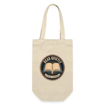 What Is a Silent Book Club Read Quietly Talk Later - Gift Bag for Bottles - nature - Front