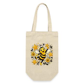 Biene Honig Imker Honigwabe Bienchen Insekt - Geschenkbeutel für Flaschen - Natur - Vorne