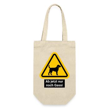 Ab jetzt nur noch Gassi - Geschenkbeutel für Flaschen - Natur - Vorne