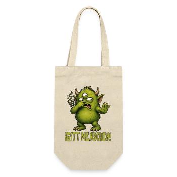 Grüner Monster Igitt Menschen - Geschenkbeutel für Flaschen - Natur - Vorne