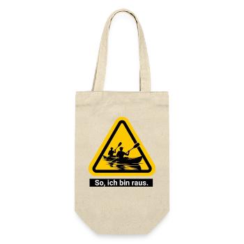So, ich bin raus Kanufahrer - Geschenkbeutel für Flaschen - Natur - Vorne