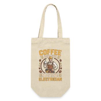 Marine Electrician Coffee Engineer Coffee Lover - Geschenkbeutel für Flaschen - Natur - Vorne