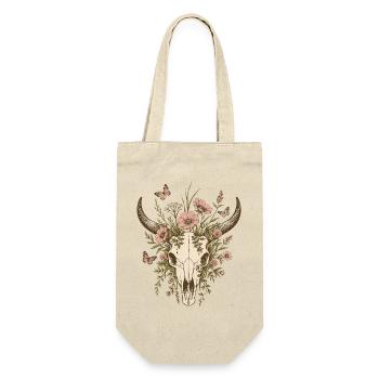 Floral Longhorn Skull - Gift Bag for Bottles - nature - Front
