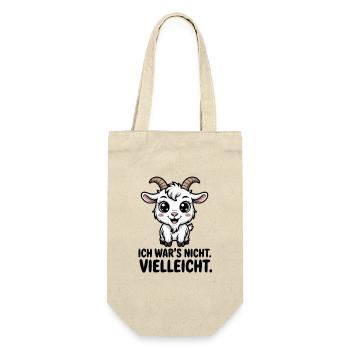  Ich War's Nicht Vielleicht Lustige Ziege Spruch - Geschenkbeutel für Flaschen - Natur - Vorne