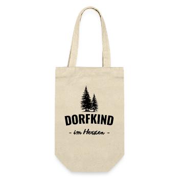 Dorfkind im Herzen - Geschenkbeutel für Flaschen - Natur - Vorne