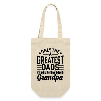 Only the greatest dads get promoted to grandpa - Geschenkbeutel für Flaschen - Natur - Vorne