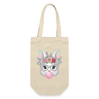 Un lapin fleur avec des lunettes et du chewing-gum - Sac à bouteille - nature - Devant