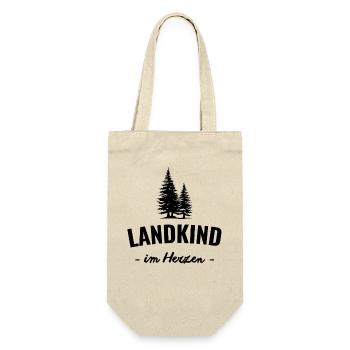 Landkind im Herzen - Geschenkbeutel für Flaschen - Natur - Vorne