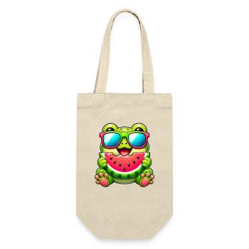 Grenouille Crapaud Mignon, Melon Fruit d’Été, Dessin Animé - Sac à bouteille - nature - Devant