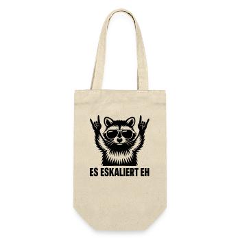 Es Eskaliert Eh Waschbär Party Spruch Humor - Geschenkbeutel für Flaschen - Natur - Vorne