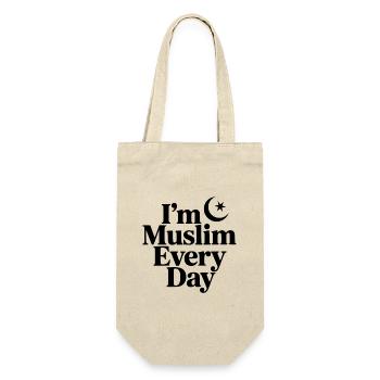 Ich bin jeden Tag Muslim - Geschenkbeutel für Flaschen - Natur - Vorne