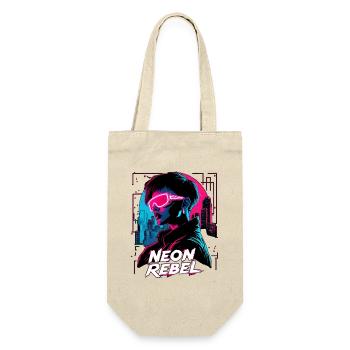 Neon Rebel Cyberpunk Girl - Geschenkbeutel für Flaschen - Natur - Vorne