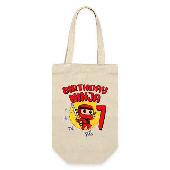 Birthday Ninja 7 Year Old Birthday Party Gift - Geschenkbeutel für Flaschen - Natur - Vorne