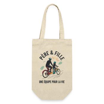 Père Et Fille Vélo Tandem Équipe Pour La Vie - Sac à bouteille - nature - Devant