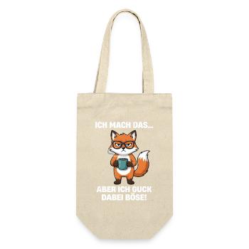 Ich Mach Das Aber Ich Guck Dabei Fuchs - Geschenkbeutel für Flaschen - Natur - Vorne