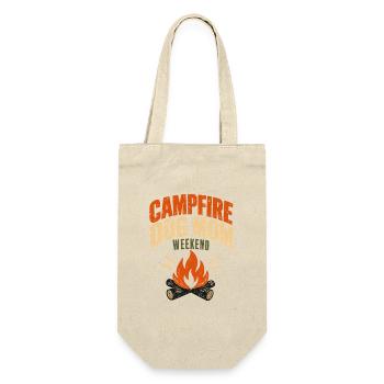 Campfire Dog Mom Camping-Liebhaber-Zitat am Wochenende - Geschenkbeutel für Flaschen - Natur - Vorne