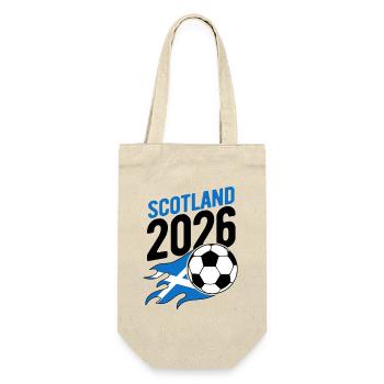 Scotland 2026 Fußball Flamme mit Flagge - Geschenkbeutel für Flaschen - Natur - Vorne