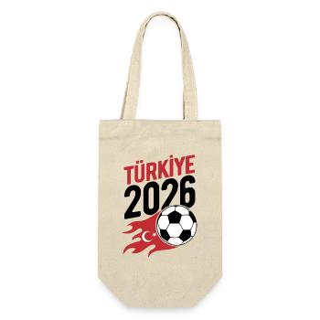 Türkiye 2026 Fußball Flamme mit Flagge - Geschenkbeutel für Flaschen - Natur - Vorne