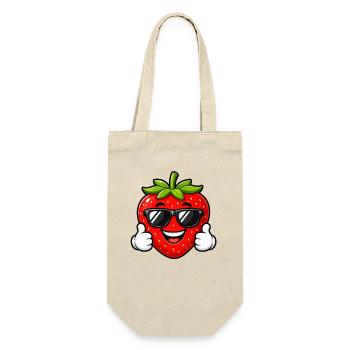 Strawberry smiling cool with sunglasses - Gift Bag for Bottles - nature - Front
