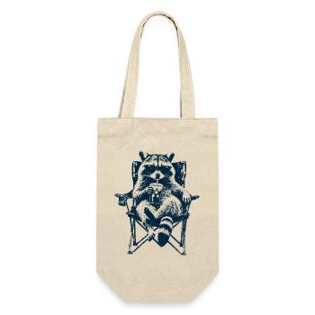 Camping raccoon with iced coffee - Gift Bag for Bottles - nature - Front