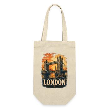 London Tower Bridge Sonnenuntergangsplakat - Geschenkbeutel für Flaschen - Natur - Vorne