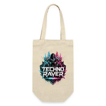Techno Raver Neon Hood - Geschenkbeutel für Flaschen - Natur - Vorne