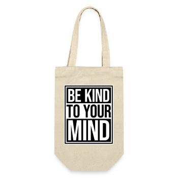 Be Kind To Your Mind Lustig Psychisch Gesund Logo - Geschenkbeutel für Flaschen - Natur - Vorne