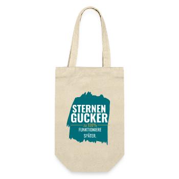 Sternengucker – Zu 100% funktioniere später - Geschenkbeutel für Flaschen - Natur - Vorne