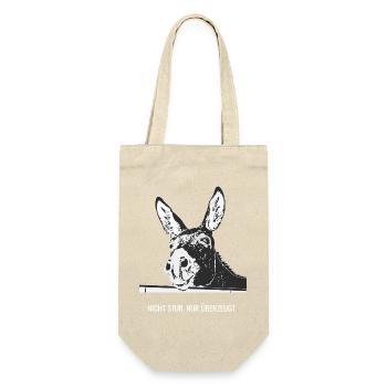 Nicht stur. Nur überzeugt. - Geschenkbeutel für Flaschen - Natur - Vorne