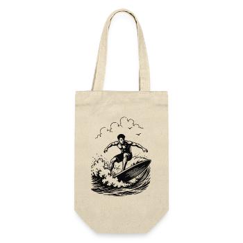 Surfeur Surfeur sur une grosse vague - Sac à bouteille - nature - Devant