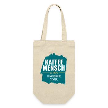 Kaffeemensch zu 100% Funktioniere später - Geschenkbeutel für Flaschen - Natur - Vorne