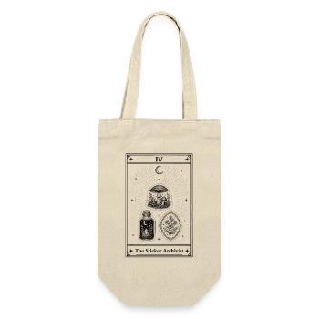 L’Archiviste des Autocollants | Carte de tarot - Sac à bouteille - nature - Devant