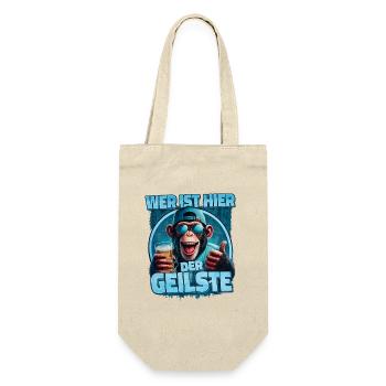 Wer ist hier der Geilste - Geschenkbeutel für Flaschen - Natur - Vorne