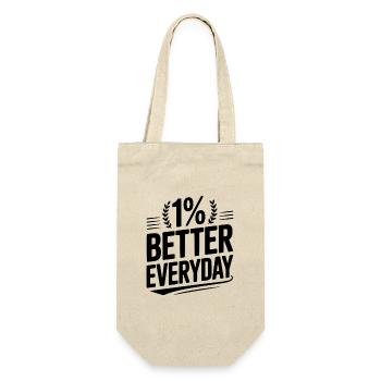 1% Better Everyday - Gift Bag for Bottles - nature - Front
