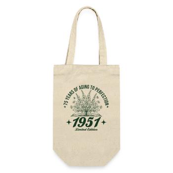 75th Birthday Wildflowers Vintage 1951 Retro - Gift Bag for Bottles - nature - Front