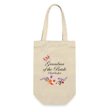 Grandma of the Bride Floral Wedding Gift - Gift Bag for Bottles - nature - Front