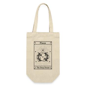 Fische | Tarotkarte Sternzeichen - Geschenkbeutel für Flaschen - Natur - Vorne