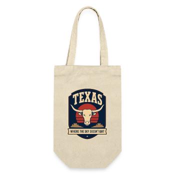 Texas Longhorn Sunset Abzeichen - Geschenkbeutel für Flaschen - Natur - Vorne